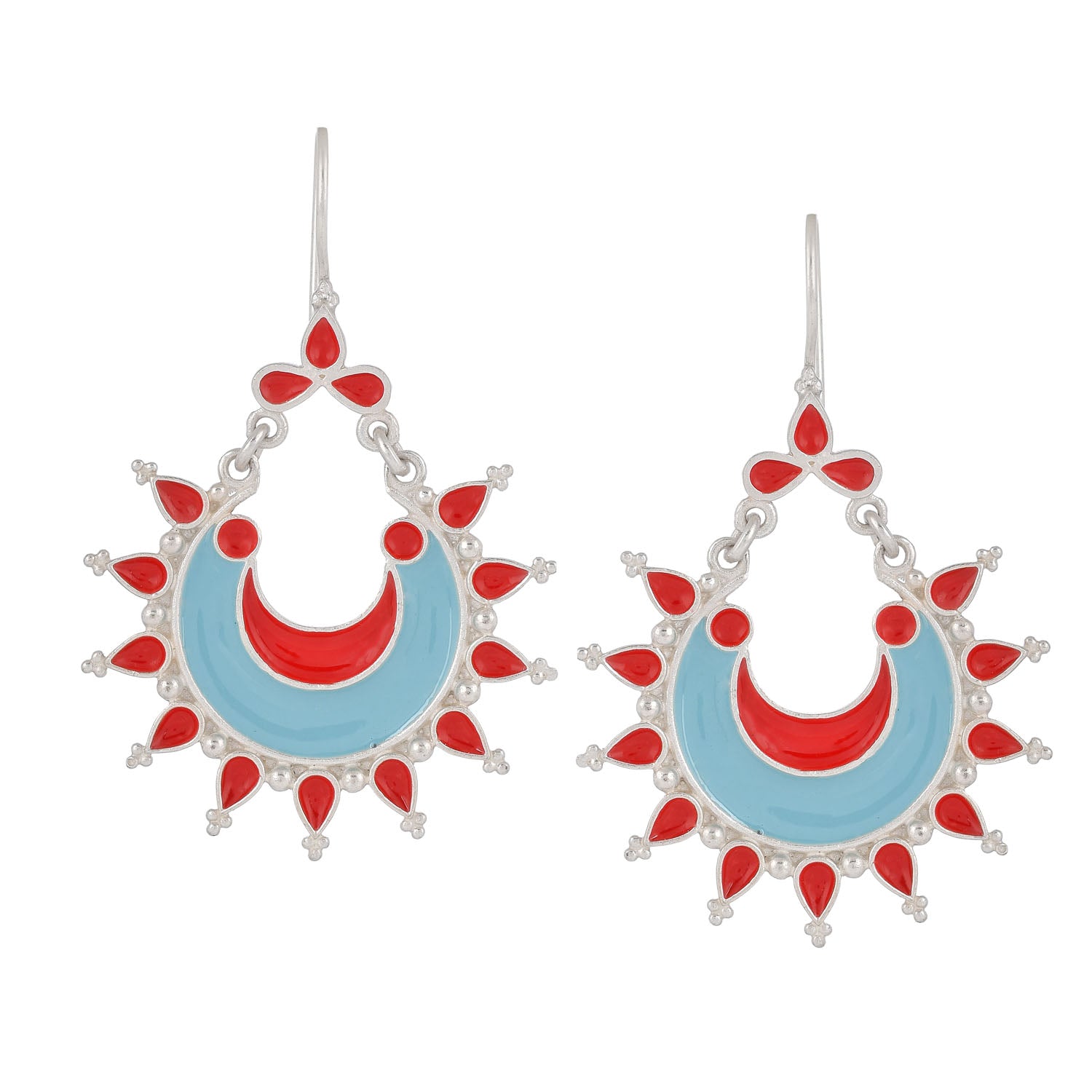 Chandrika Earrings Peach and Aqua