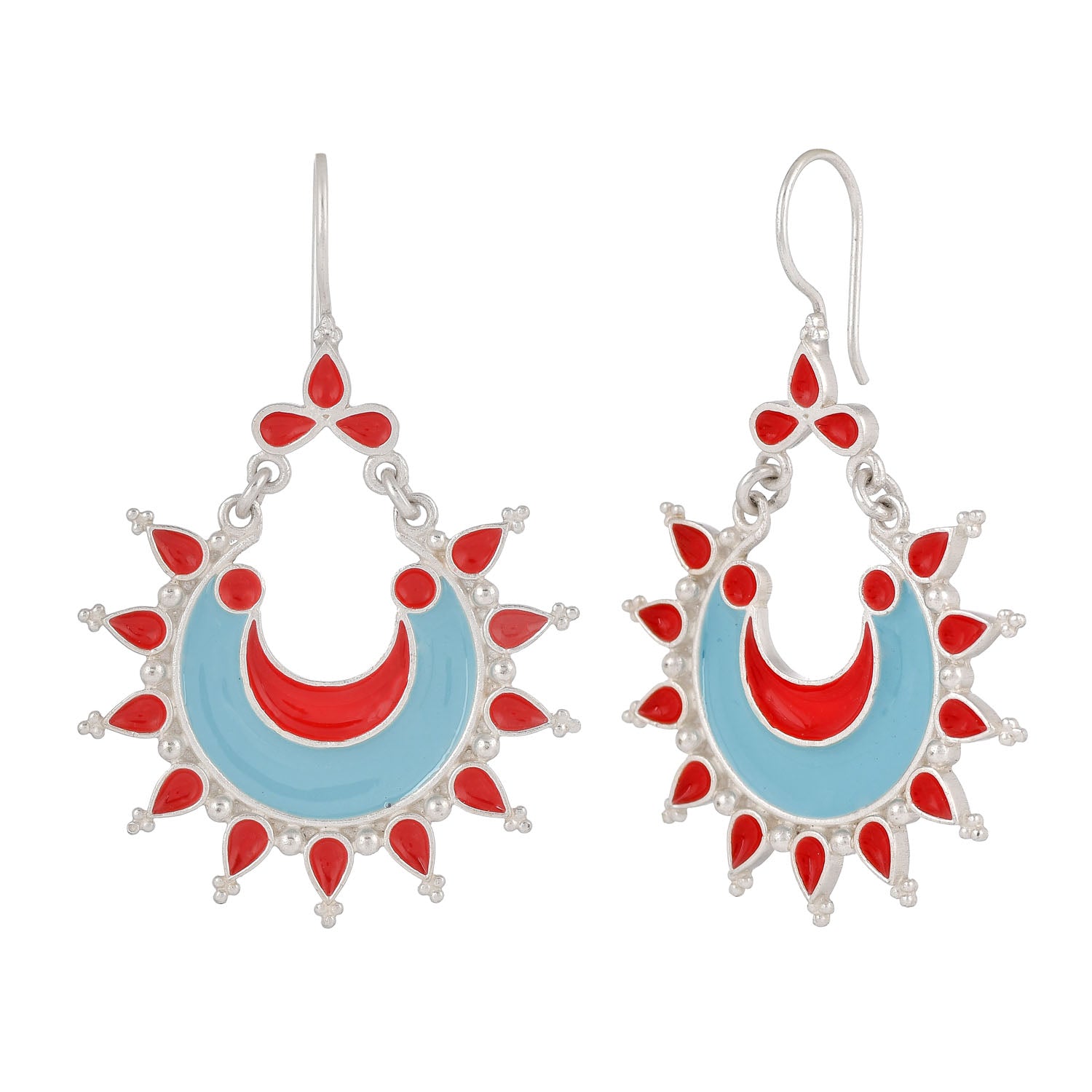 Chandrika Earrings Peach and Aqua