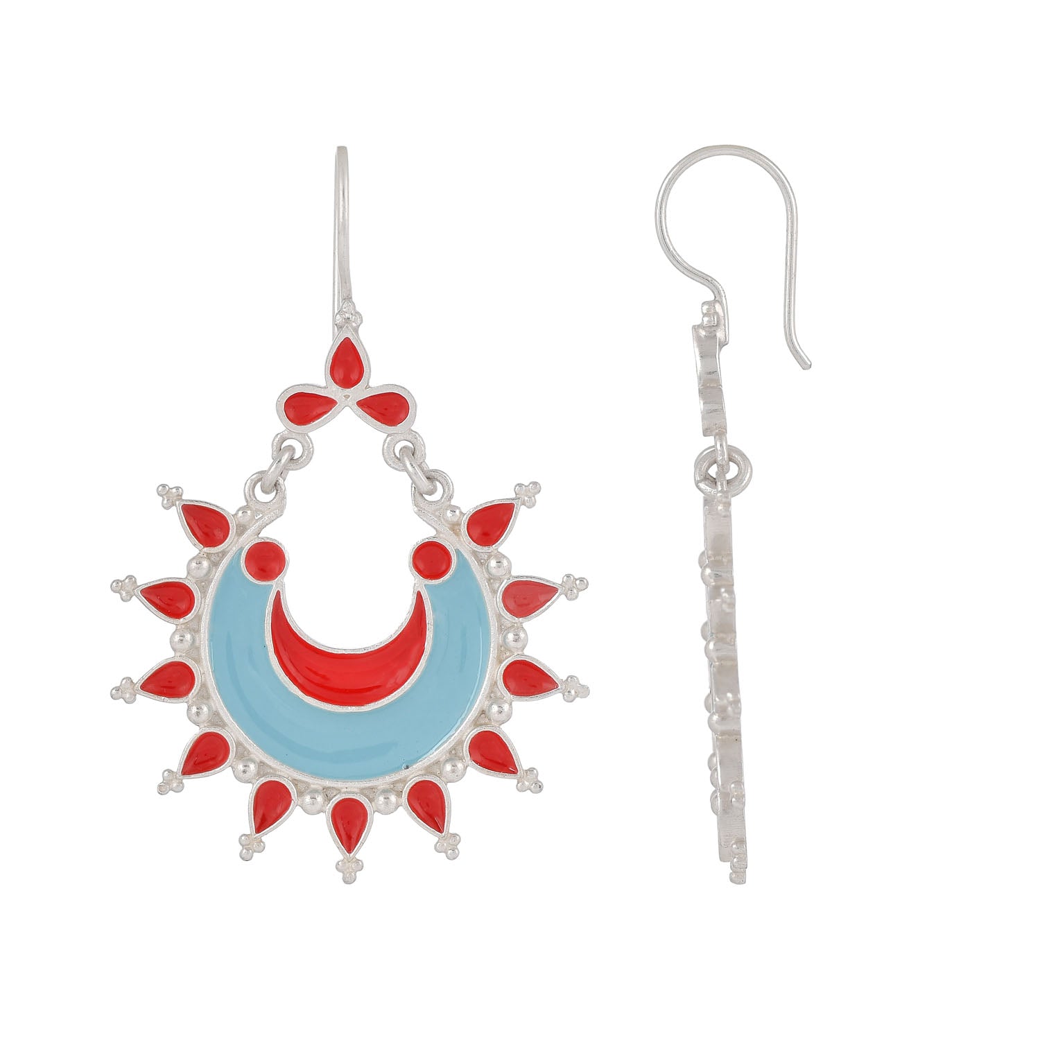 Chandrika Earrings Peach and Aqua