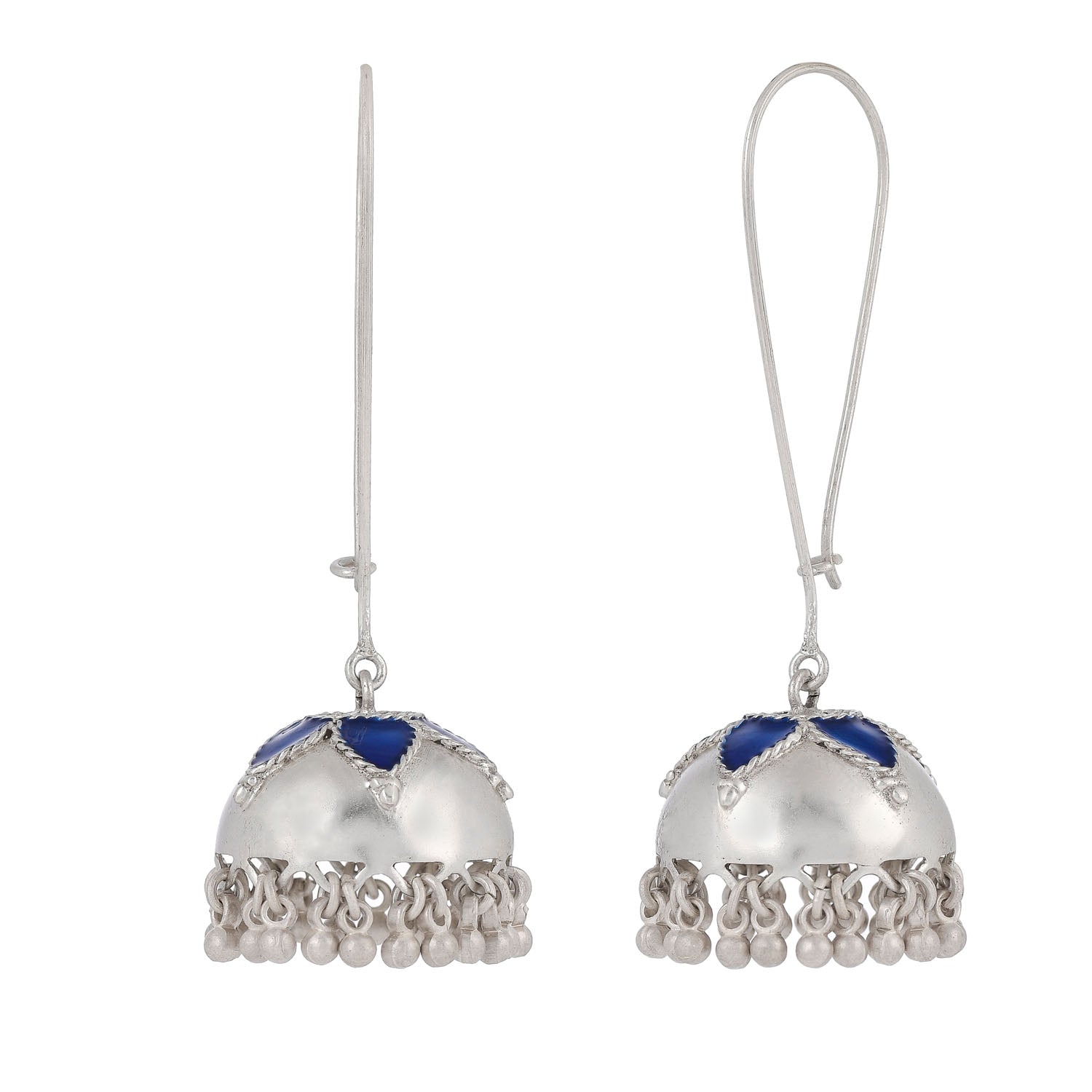 Floret Navy Blue Jhumkis