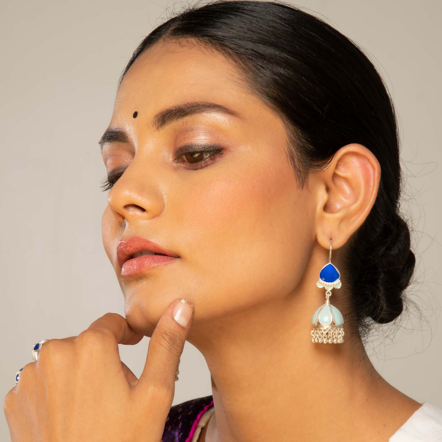 Noor Aqua Blue Earrings